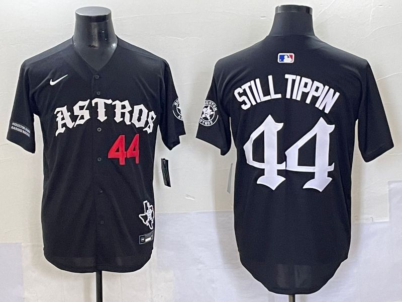 Men 2025 Houston Astros #44 Still Tippin Black Seven generations Joint Name Nike MLB Jersey style 7